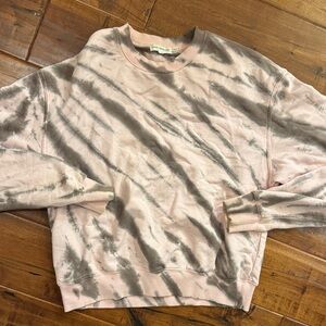 Good American Pink and Gray Tie-Dye Sweater